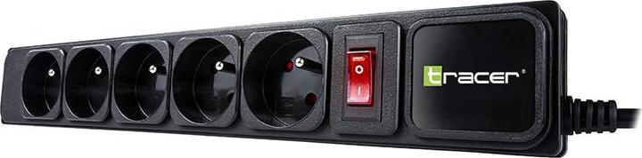 Productafbeelding Tracer PowerGear 3,0 m Zwart 5 stopcontacten (5x, CEE 7/16, 3 m)