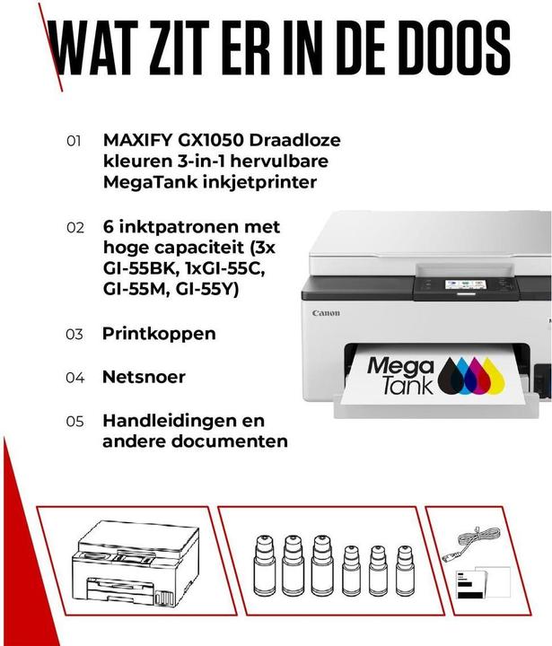 Produktbild Canon Maxify GX1050 Value Kit + Extra schwarze Tinte (Farbe)