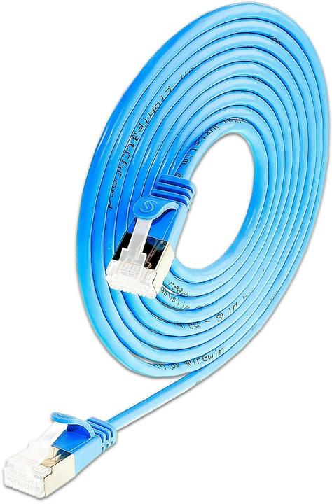 Produktbild SLIM Slimpatchkabel RJ-45, Cat 6A, U/FTP, 0.25 m, Blau, 50-Pack (U/FTP, CAT6a, 0.25 m)