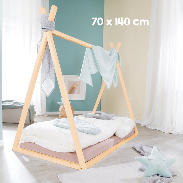 Produktbild Roba Nachhaltige Tipilounge, Tipibett 'Montessori' Bambus (70 x 140 cm)