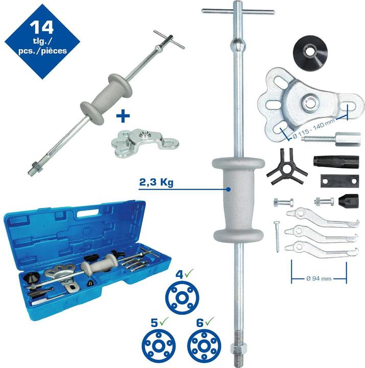 Produktbild Brilliant Tools Radnaben-Abzieher mit Gleithammer, geschmiedet, 14-tlg