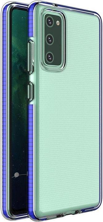 Actual product image Hurtel Spring Case clear TPU gel protective cover with colourful frame for Samsung Galaxy A72 4G dark blue (Samsung Galaxy A72)
