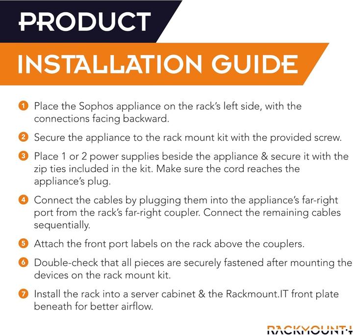 Produktbild Rackmount.IT 1.3/2U 6 x RJ-45, f/ Sophos RED 20, RED 60