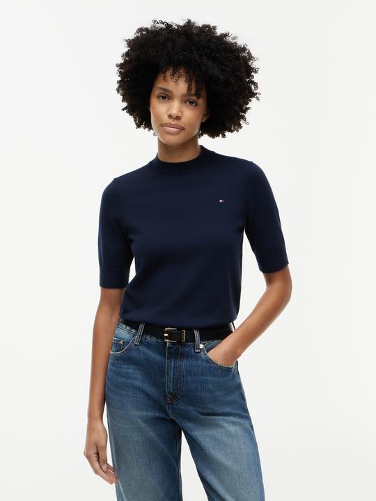 Produktbild Tommy Hilfiger Damen Jersey Feinstrick C-Nacken Kurzarm Pullover (M)