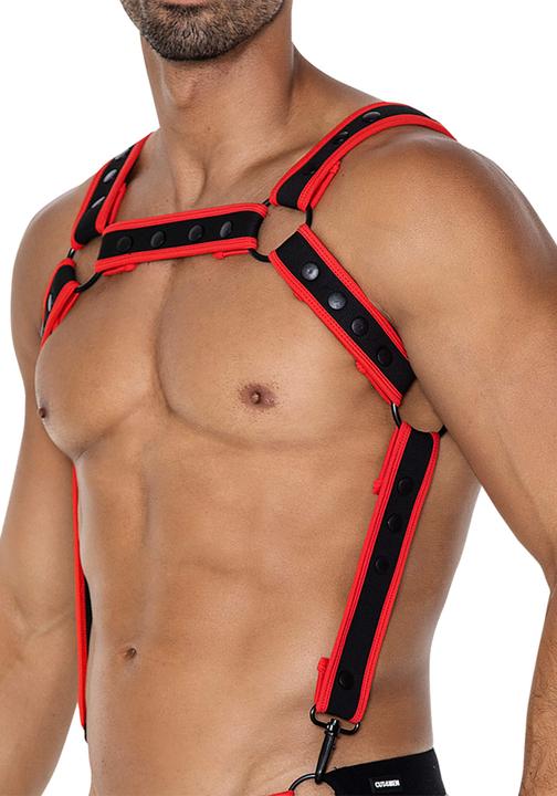 Productafbeelding Cut4men Body Harness in schwarz/rot (Eén maat voor iedereen)