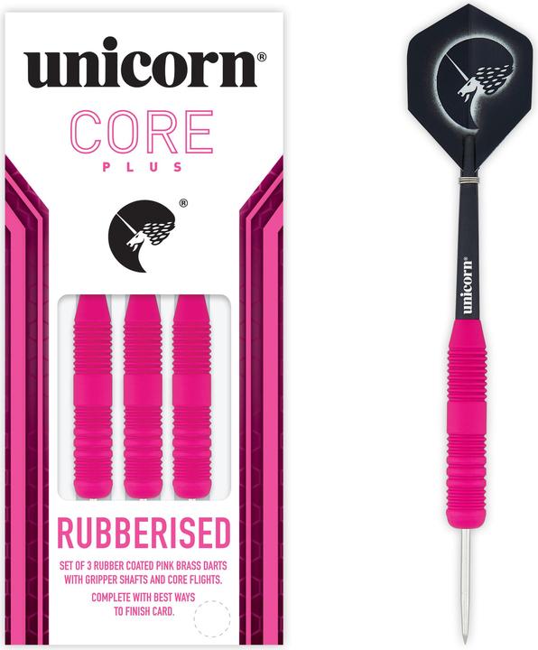 Image du produit Unicorn Core Plus Rubberised Pink Fléchettes en acier 1 jeu (26 g)