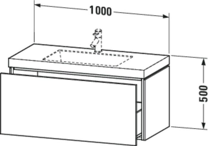 Image du produit Duravit Meuble sous-lavabo L-CUBE avec lavabo Vero Air 500x1000x480mm 1 HL NB geb
