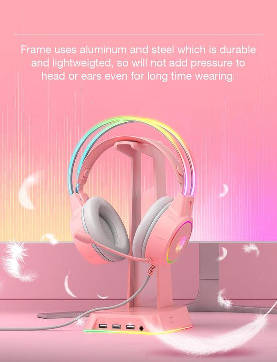 Produktbild Onikuma X15 PRO RGB-Gaming-Kopfhörer (kabelgebunden) Pink (Kabelgebunden)