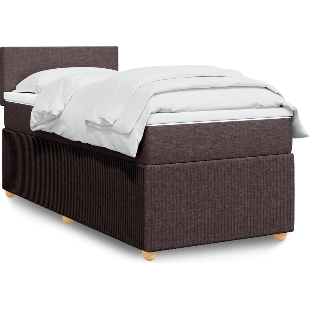 VidaXL, Bett, Boxspringbett Polsterbett Bett mit Matratze Dunkelbraun 140x200cm Stoff (140 x 200 cm)