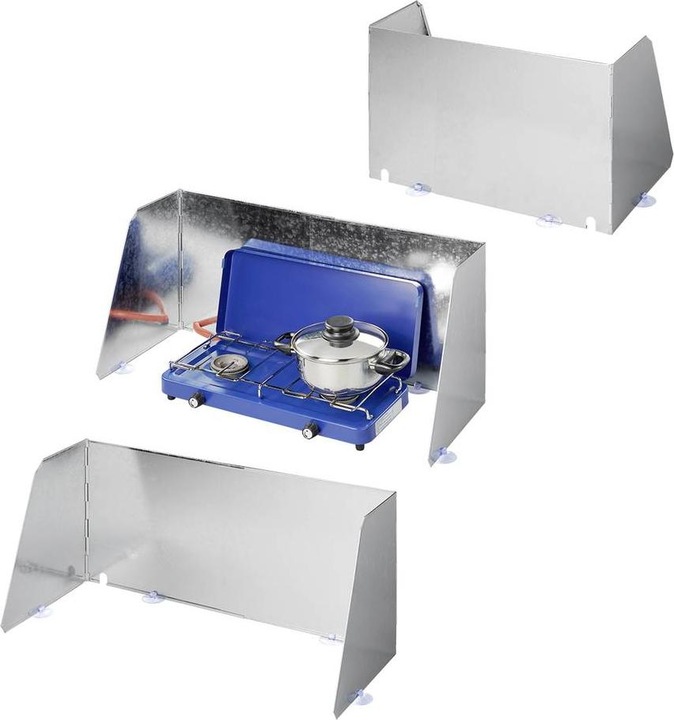 Image du produit ProPlus Pare-vent pour cuisinier 3 pièces acier pliable + extensible