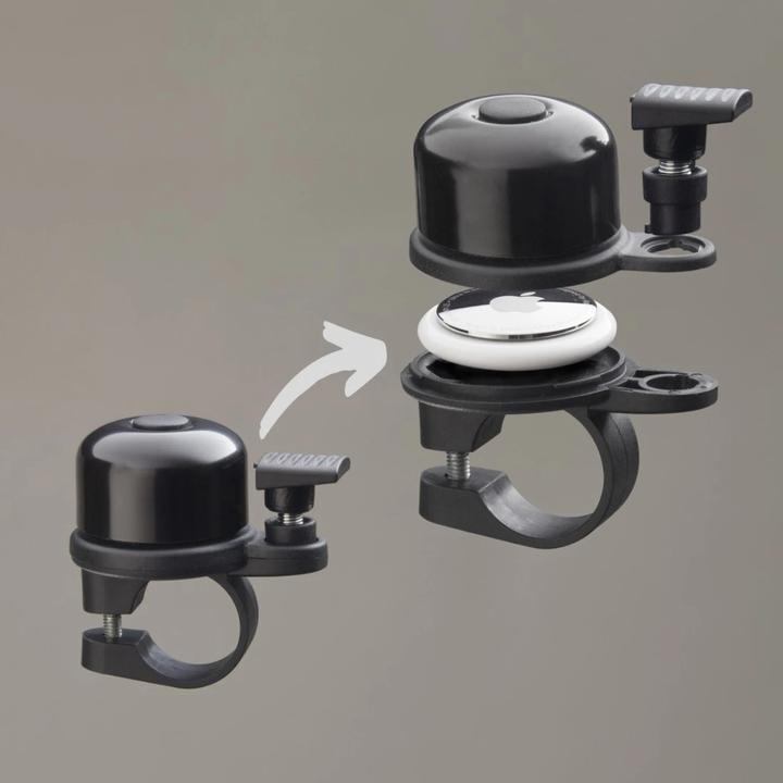 Immagine prodotto Hama Fahrradklingel AirBell, mit AirTag-Halter, Ø 2,2 cm, 85 dB (00185831)