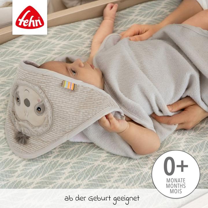 Productafbeelding Fehn Kapuzenbadetuch Faultier Grau/Beige, Detailfarbe: Beige