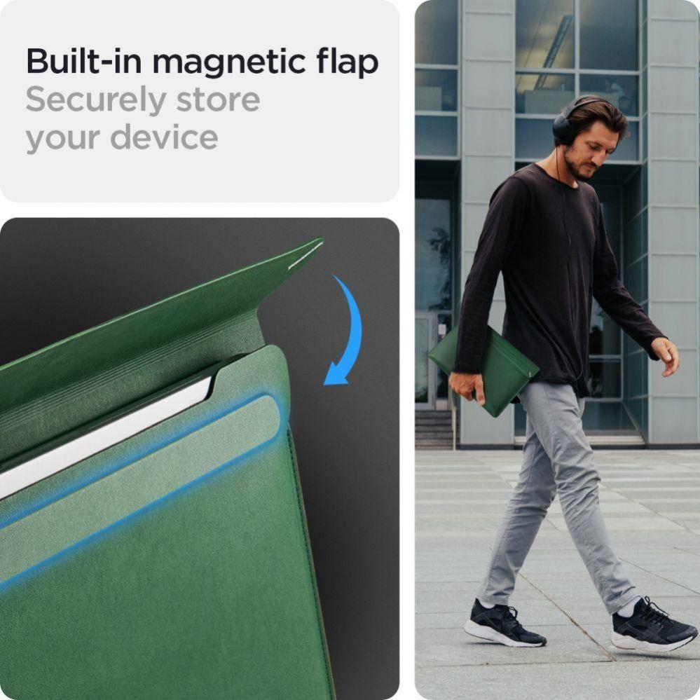 Thumbnail - Spigen Valentinus Sleeve Laptop 15-16 zielony/jeju green AFA06420 (16", Universal), Notebooktasche, Grün