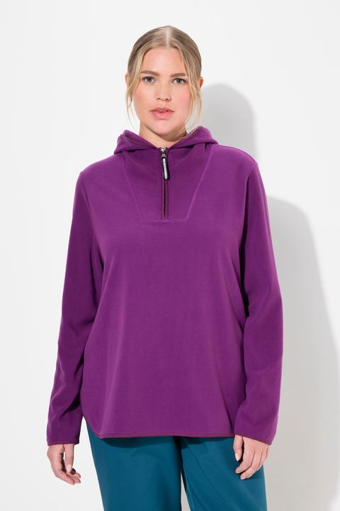 Produktbild Ulla Popken Fleece-Troyer, kurz, Oversized, Kapuze, Langarm, recycelt (46, 48)