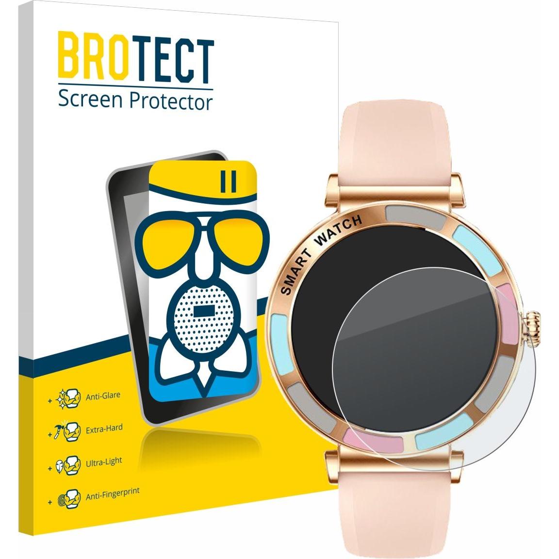 BROTECT Schutzglas Schutzfolie Displayschutz Display Schutz Glas Folie matt, Smartwatch Schutzfolie, Grau