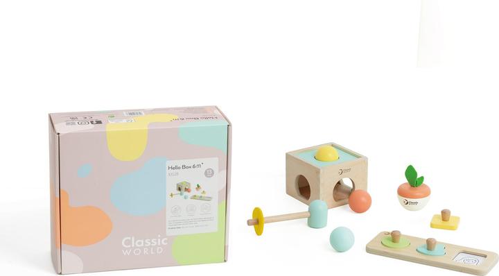 Produktbild Classic World Baby Hello Spielzeugkiste 6–12 Monate (MDF, Schichtholz, Teebaumholz)