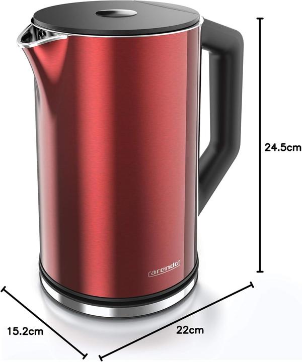 Produktbild Arendo Edelstahl Wasserkocher Kaminrot (1.50 l)