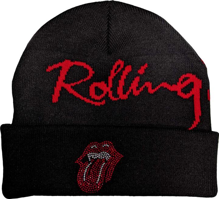 Actual product image The Rolling Stones Unisex Adult Classic Tongue Embellished Beanie (One size)