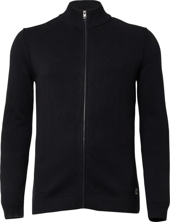 Produktbild s.Oliver Strickjacke Baumwoll-Strickjacke mit Stehkragen und Logo-Patch (XXL)