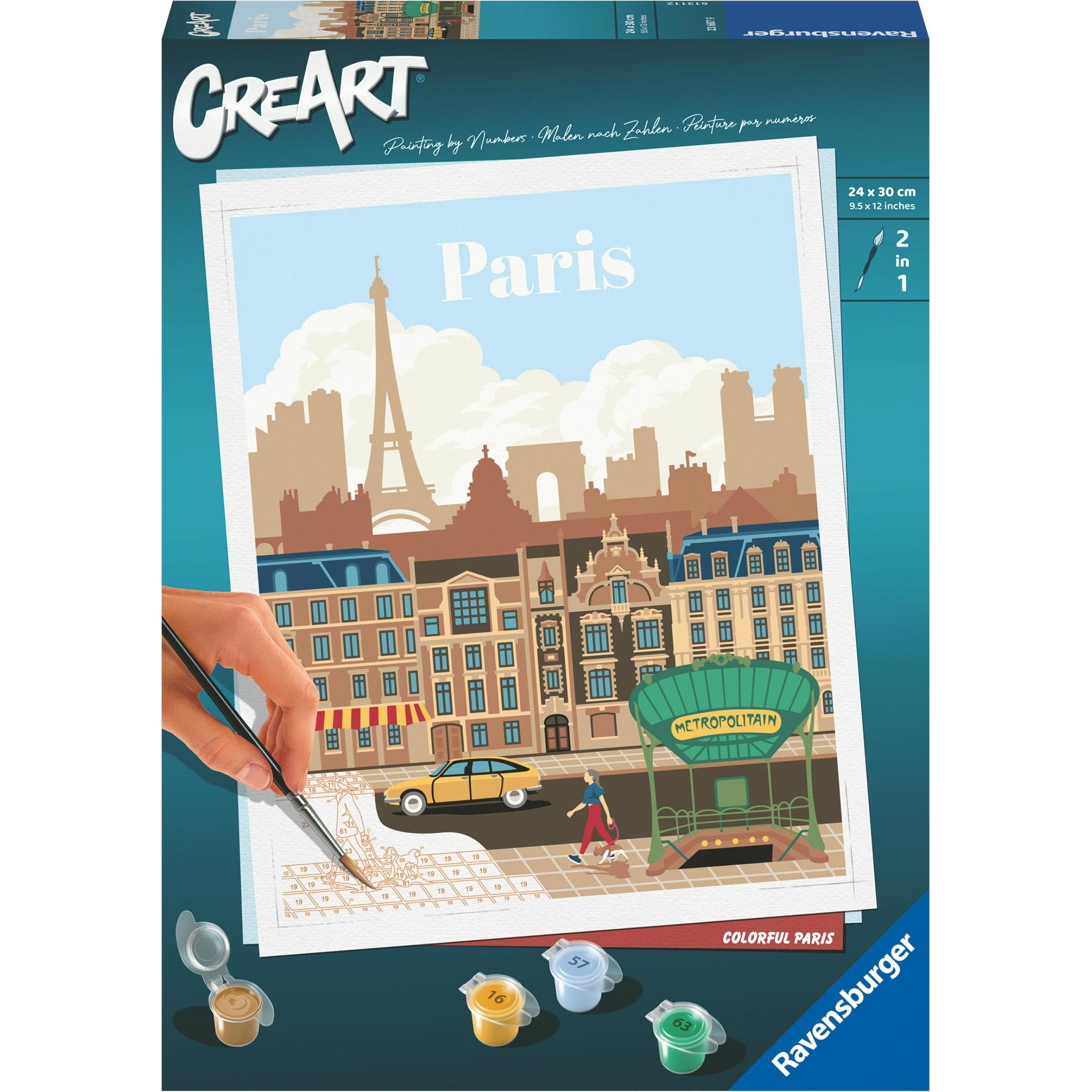 Ravensburger CreArt - Malen nach Zahlen 23687 - Colorful Paris - ab 12 Jahren
