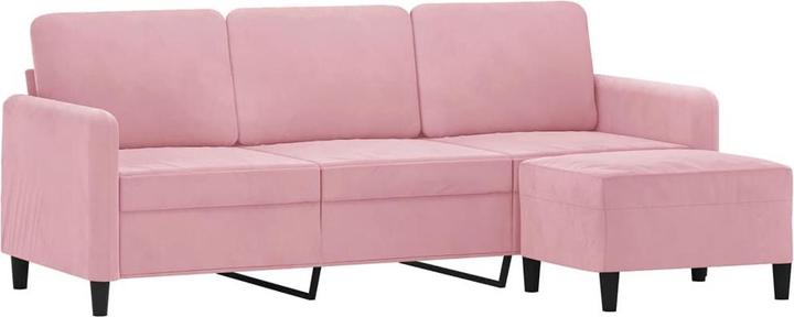 Image du produit vidaXL Canapé 3 places avec pouf Canapé convertible Fauteuil rose velours (3 places)