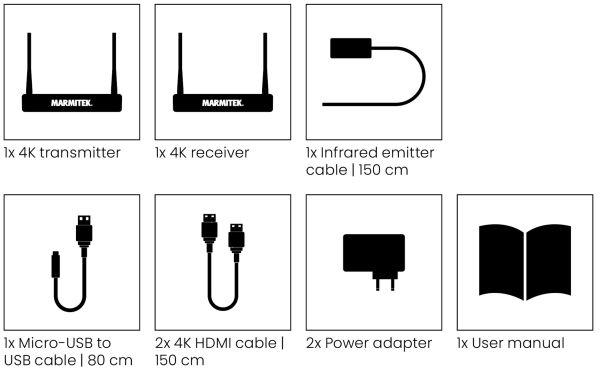 Image du produit Marmitek TV Anywhere Wireless 4K Pro HDMI Extender, HDMI sans fil, 4K, couverture complète de la maison (50 m, HDMI 1)