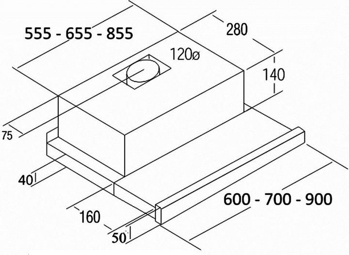 Nährwerte und Zutaten Cata Hood TF 2003 Duralum 600 Mechanical panel (Tischlüfter)
