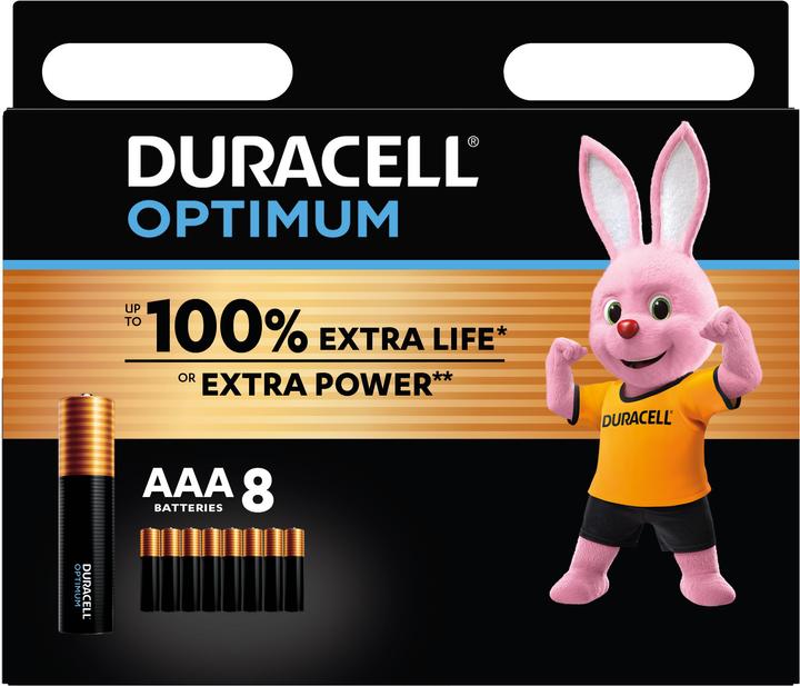Image du produit Duracell Optimum AAA set de 8 (8 pcs, AAA / LR03 / Micro / R03 / AM4 / MN2400 / KR03)