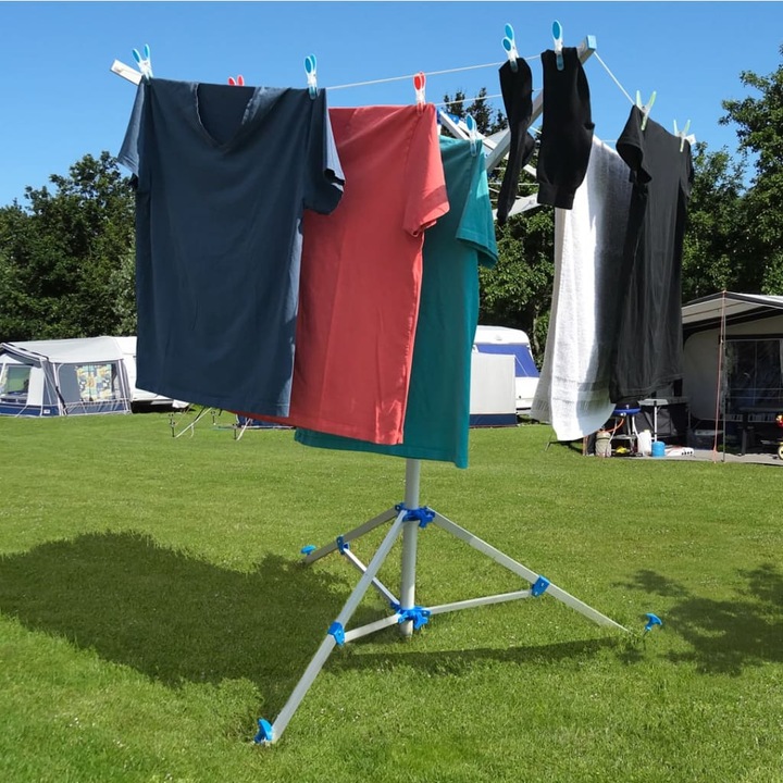 Produktbild ProPlus Wäschespinne mit Standfuss inkl. 3 Heringe (20 m)