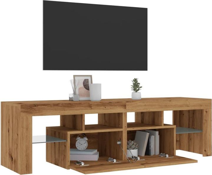 Produktbild VidaXL TV Schrank Lowboard Fernsehschrank Fernsehtisch mit LED Artisan-Eiche