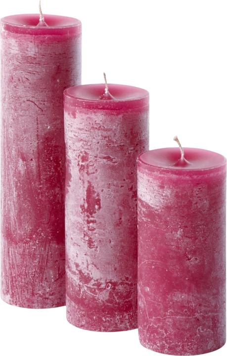 Dekocandle Zylinder-Kerze crimson Ø 8,6 x 20 cm (1 Stück) (1 Stk.)