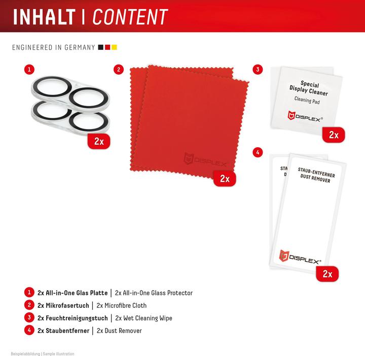 Produktbild Displex Full Cover Camera Lens Glass (2 Stück, Apple iPhone 16, Apple iPhone 16 Plus)