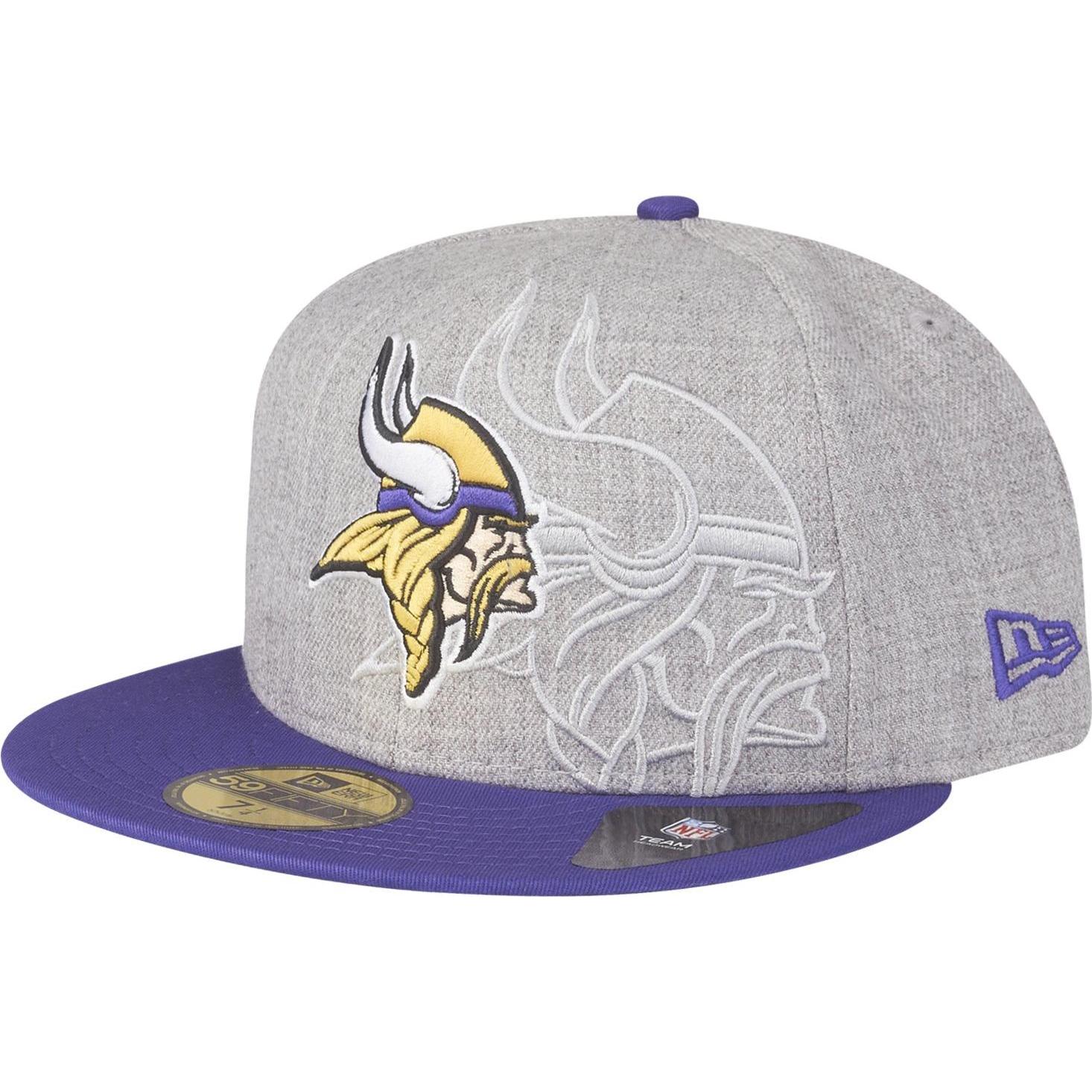 New Era, Herren, Cap, 59Fifty Cap - SCREENING Minnesota Vikings - 7 1/2, Grau, (7 1/2)