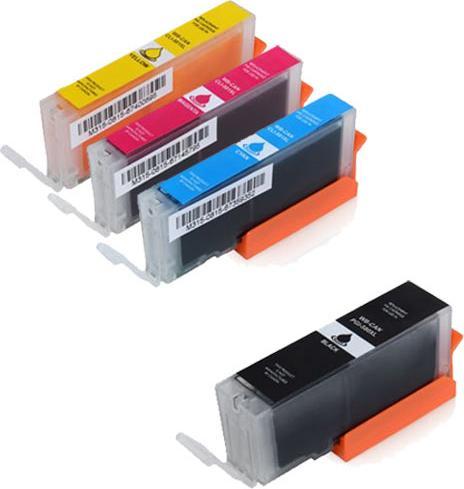 Hermex Alternative Tintenpatrone zu Canon PGI-580PGBK, CLI-581 CMY XXL (C, M, PGBK, Y)