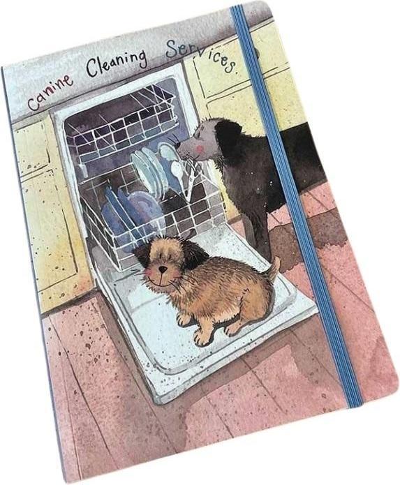 Image du produit Teka Notizbuch mit Radiergummi A5 LCN15 Hunde an der Spülmaschine (A5, À rayures)
