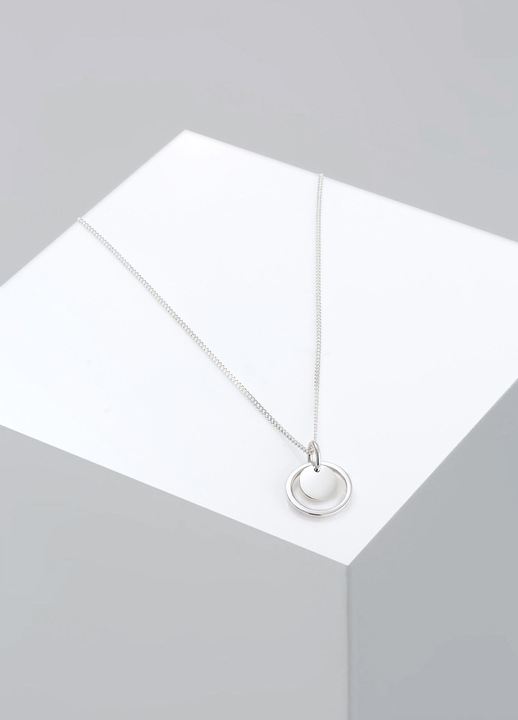 Produktbild Elli Kreis Plättchen Anhänger (925 Silber, 45 cm)