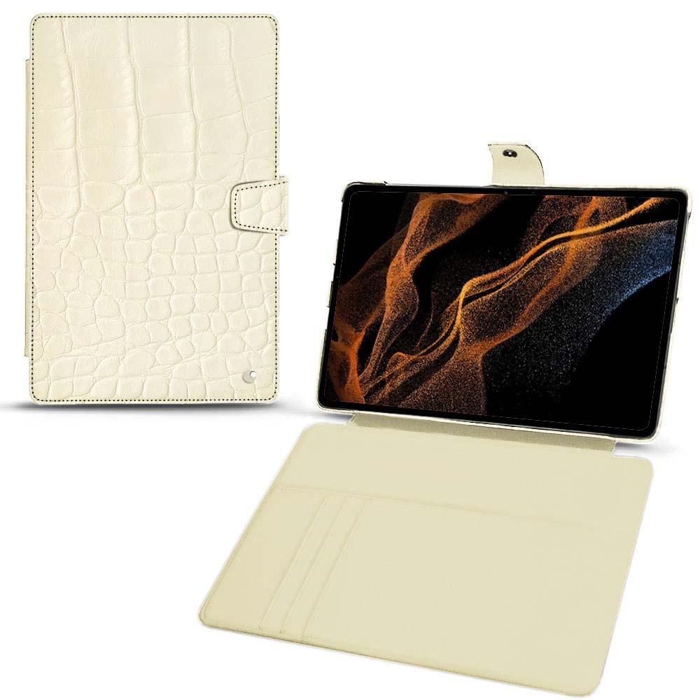 Noreve Lederschutzhülle Wallet (Galaxy Tab S8+), Tablet Hülle, Beige