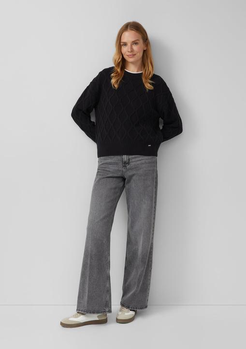 Produktbild s.Oliver Strickpullover Pullover im Relaxed Fit mit Zopfmuster (32)