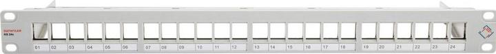 Produktbild Dätwyler Patchpanel KS 24x für 24x RJ45 Keystone 19 Rack grau
