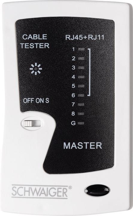 Produktbild Schwaiger Netzwerkkabeltester RJ45/RJ11 weiss (Kabeltester)