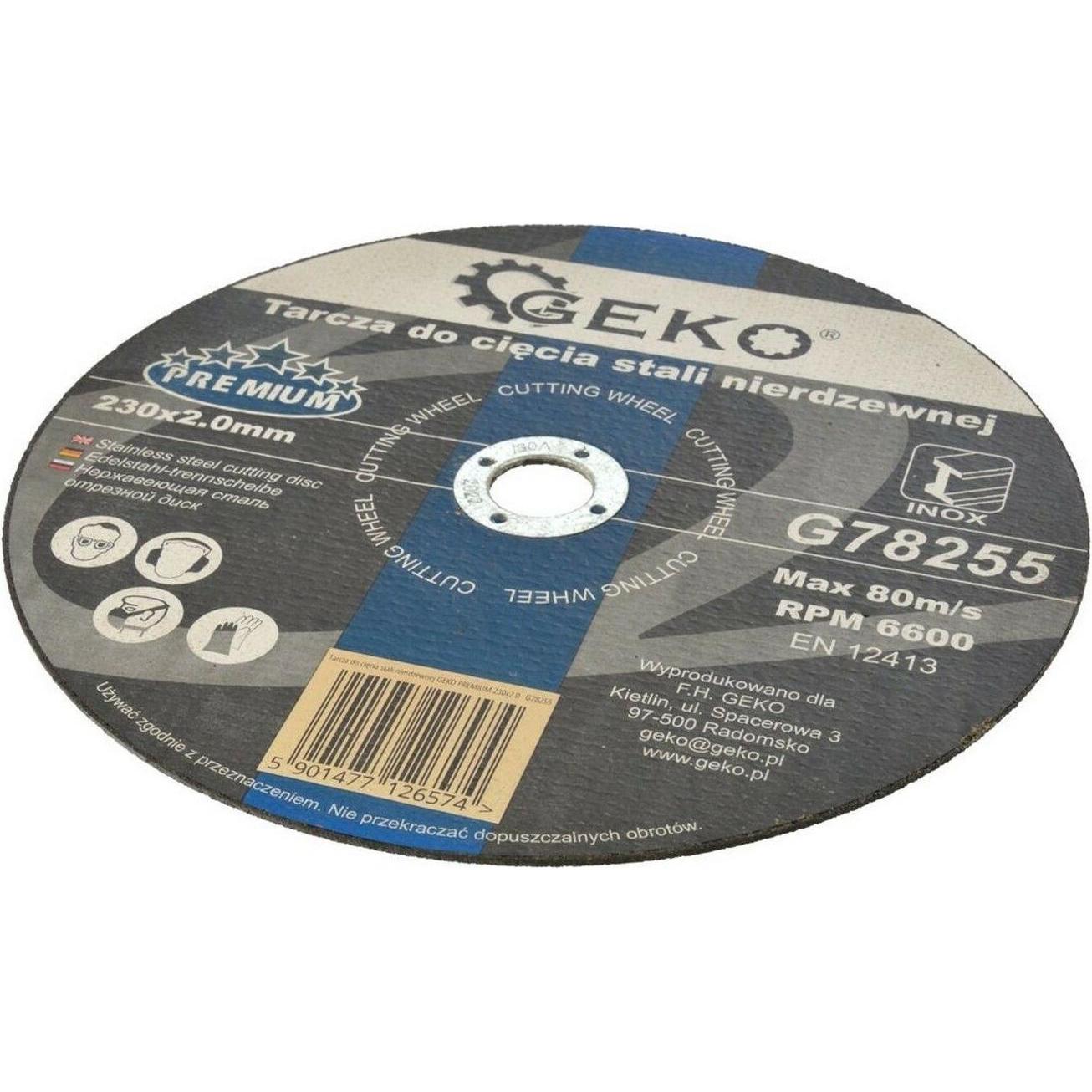 GEKO, Schleifmittel, Trennscheibe zum Trennen von Edelstahl 230x2,0mm