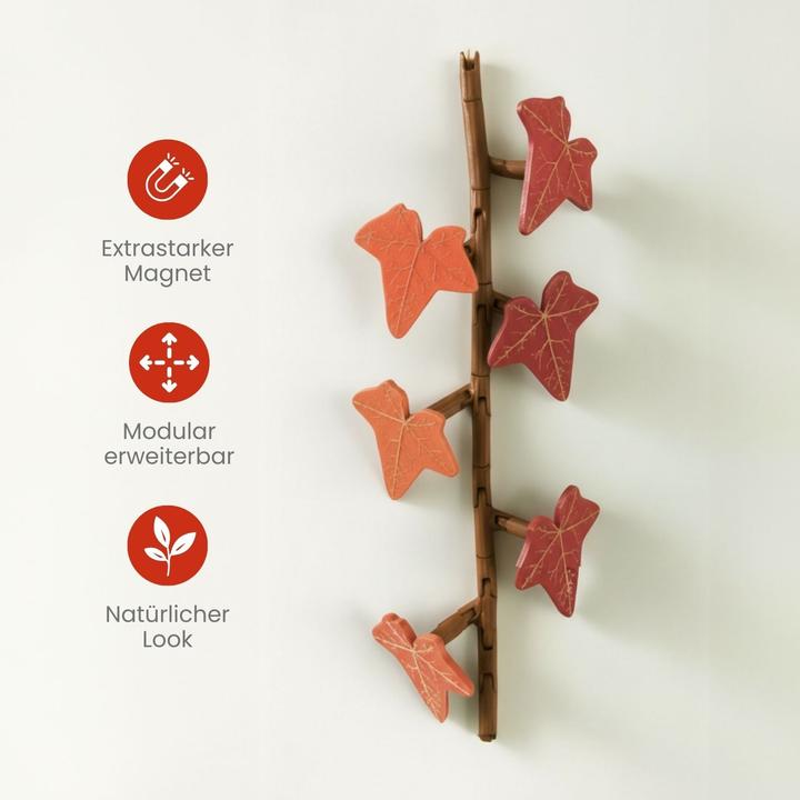 Produktbild Hermex 23-tlg. 3D Efeu-Kühlschrankmagnet-Set Magnet Efeuranken-Deko (23x)