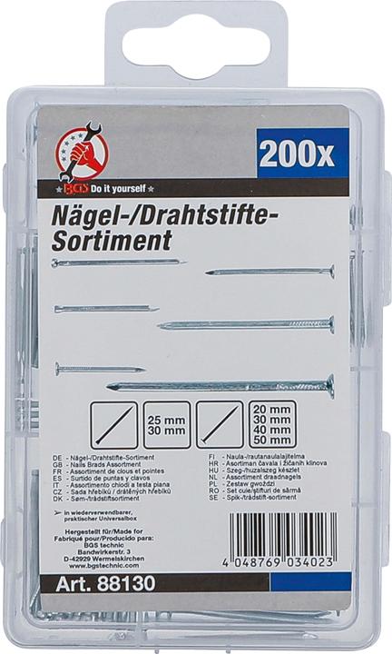 Actual product image BGS Nails Brads Assortment 200 pcs.