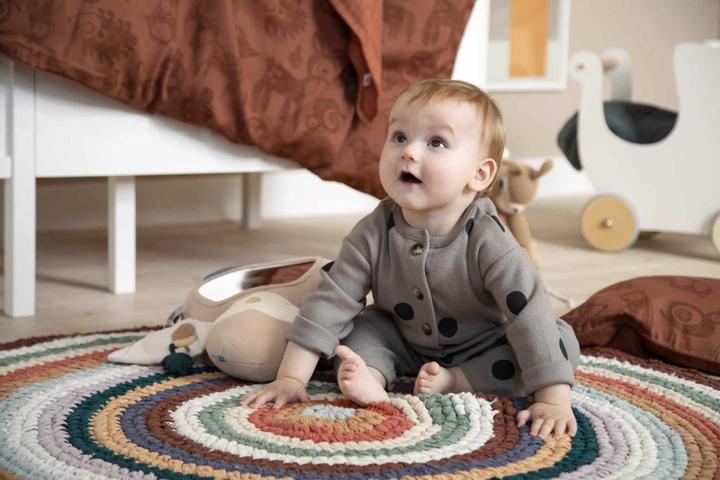 Actual product image Sebra Crochet Rug Multi Colors (120 x 120 cm)