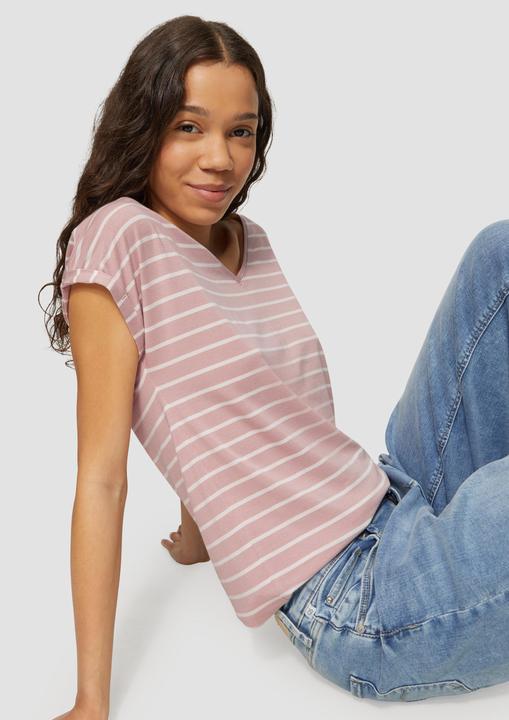 Produktbild S.Oliver T-Shirt T-Shirt aus Modalmix mit Ringelmuster (S)