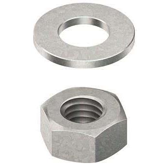 Niedax, Muttern + Unterlegscheiben, Sechskantmutter