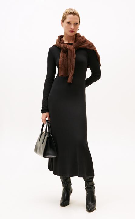 Image du produit Tommy Hilfiger Robe Midi Bodycon à Côtes Évasée (M)