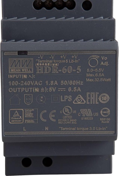 Produktbild MeanWell Hutschienen Netzteil (DIN Rail) 5 V/DC 6.5 A 32.5 W 1 x