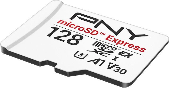 Actual product image PNY SD MicroSD 128GB microSD Express (128 GB, microSDXC, U3, UHS-I)