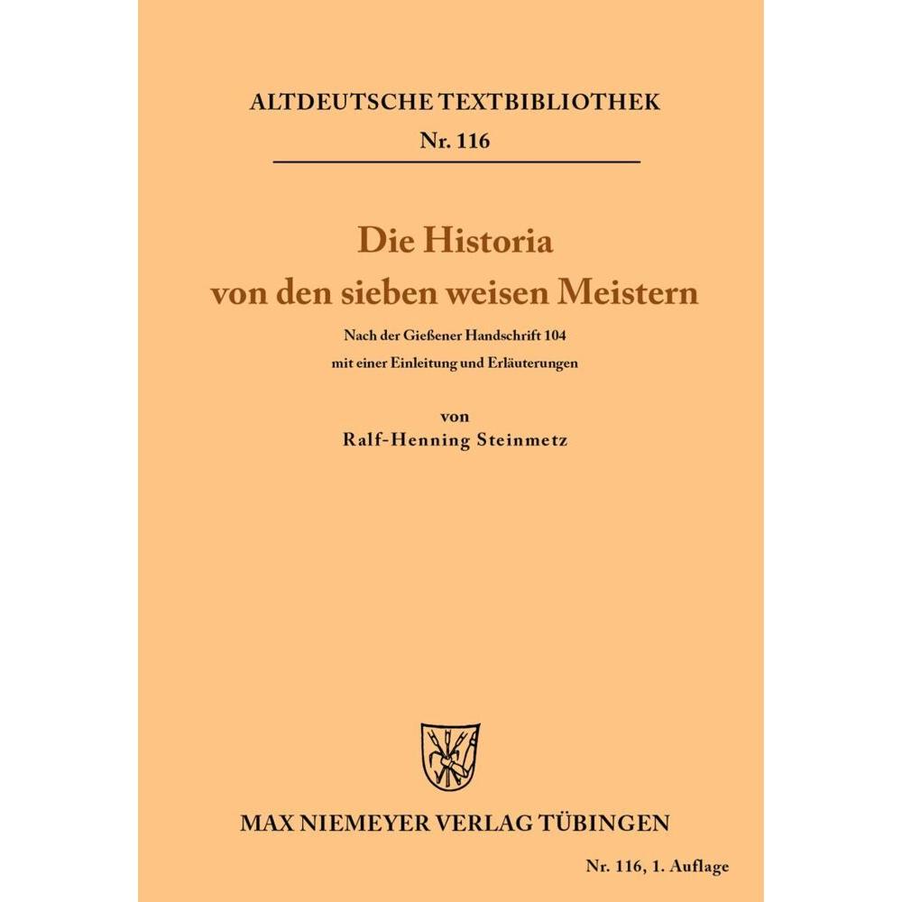 Die Historia von den sieben weisen Meistern und dem Kaiser Diocletianus, Fachbücher